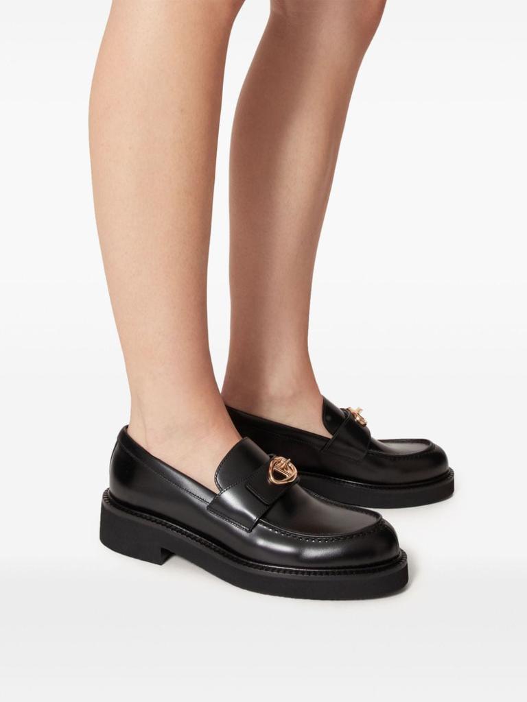 Valentino VALENTINO GARAVANI - Vlogo Locker Leather Loafers