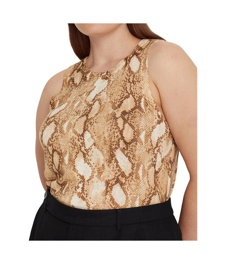 Ralph Lauren Plus Size Snakeskin Print Cotton-Blend Tank Top 3