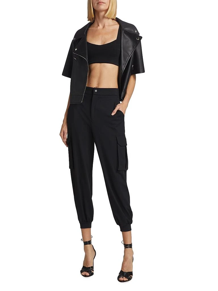 Susana Monaco Short-Sleeve Faux Leather Moto Jacket 2