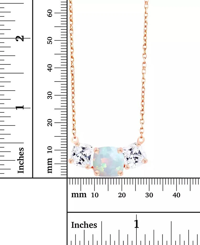 Macy
s Lab-Grown Opal (1/4 ct. t.w.) 
Lab-Grown White Sapphire (1 ct. t.w.)  Triple Stone 18" Pendant Necklace 3