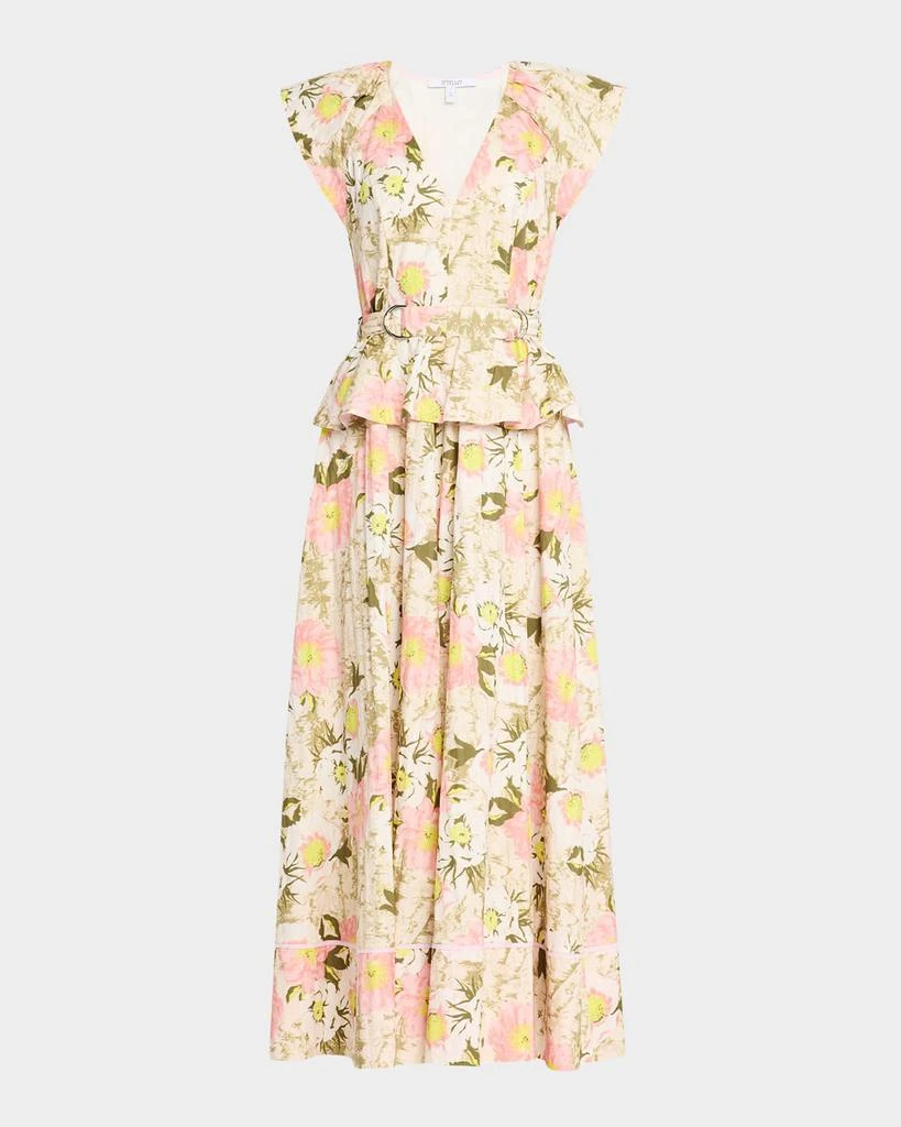 Derek Lam Victoria Floral Belted Peplum Maxi Dress 1