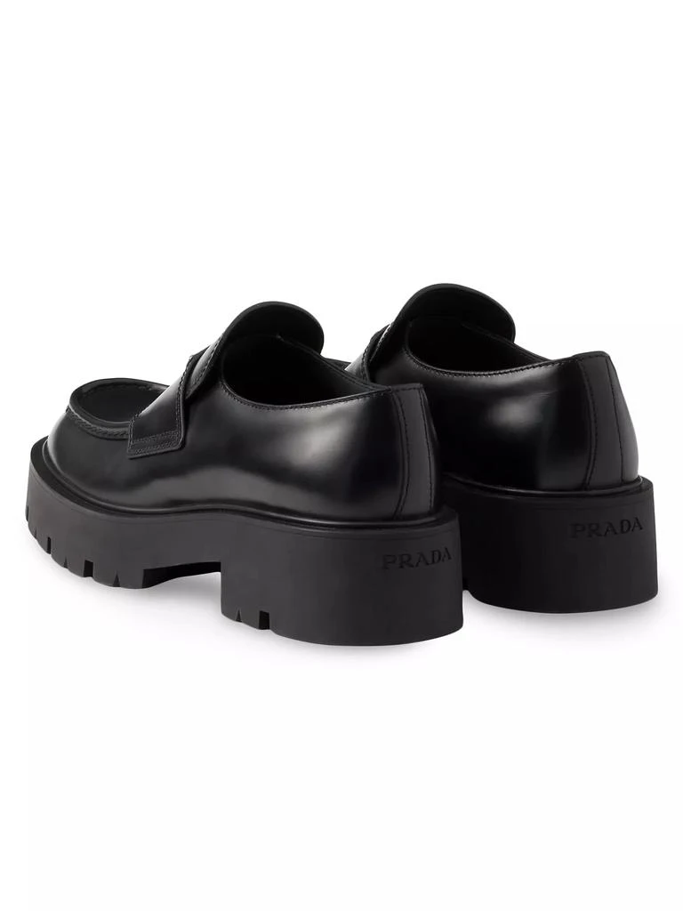 Prada Brushed Leather Loafers 3