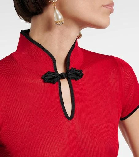 Valentino Ribbed-knit silk lamé top 4