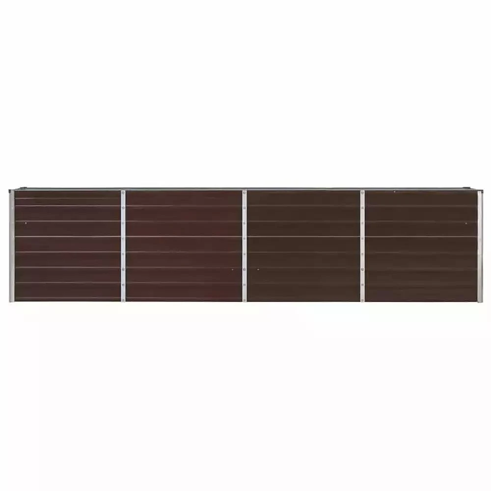 vidaXL Raised Garden Bed Brown Galvanized steel Large Durable 5