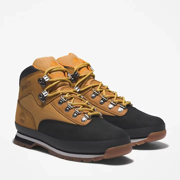 Timberland Euro Hiker Hiking Boot for Men in Black with Yellow 4