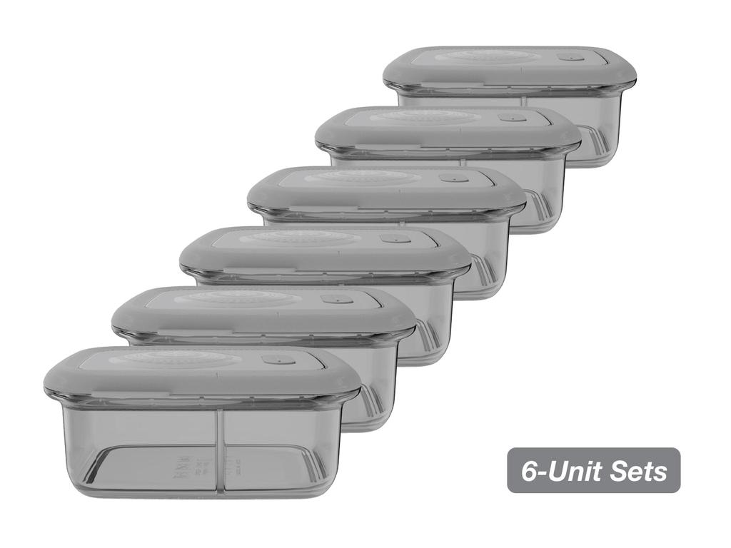 MNML Silicone Food Storage Container with Divider Set of 6 - 700 ml - Grey