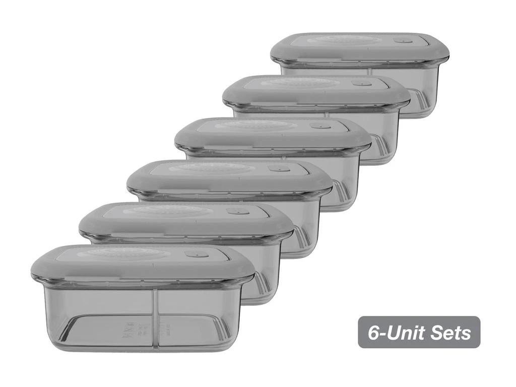 MNML Silicone Food Storage Container with Divider Set of 6 - 700 ml - Grey 2