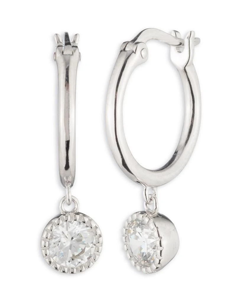 Ralph Lauren Cubic Zirconia Charm Hoop Earrings in Sterling Silver 2