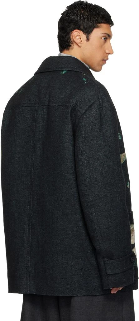Dries Van Noten Black Jacquard Coat 3