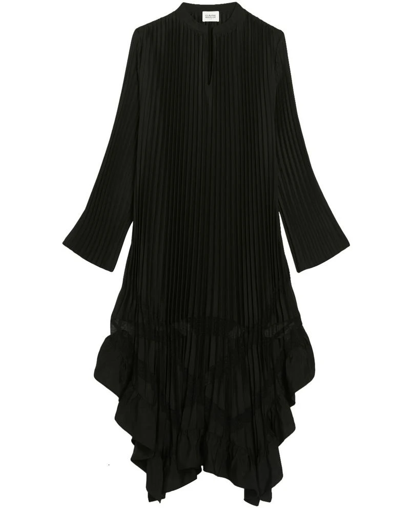 CLAUDIE PIERLOT Pleated long dress with ruffles 1