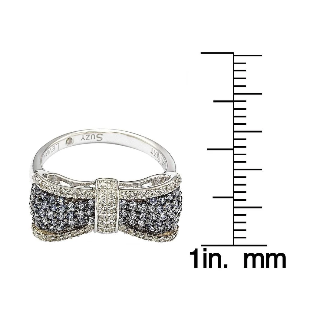 Suzy Levian Sterling Silver Blue
White Sapphire
Diamond Accent Bow Ring 3