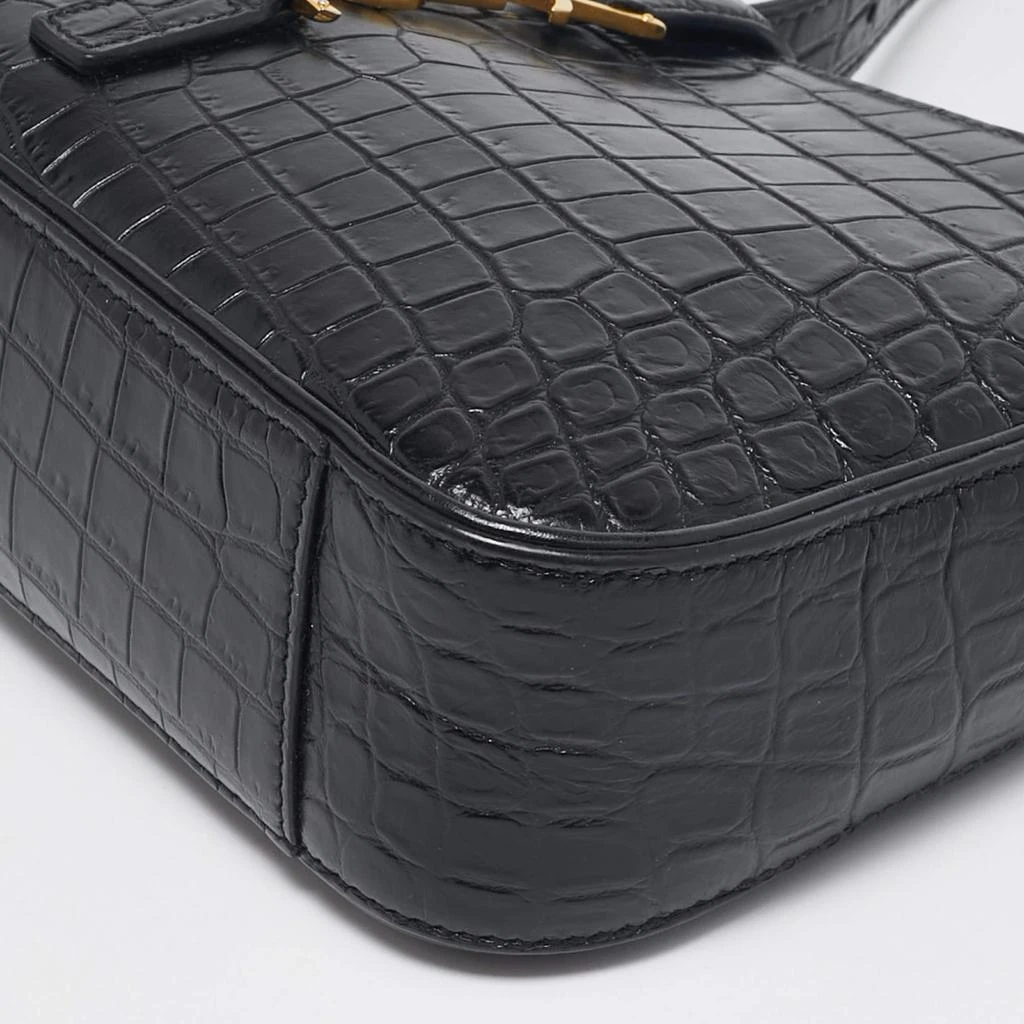 Yves Saint Laurent Saint Laurent Black Croc Embossed Leather LE 5 À 7 Shoulder Bag 13