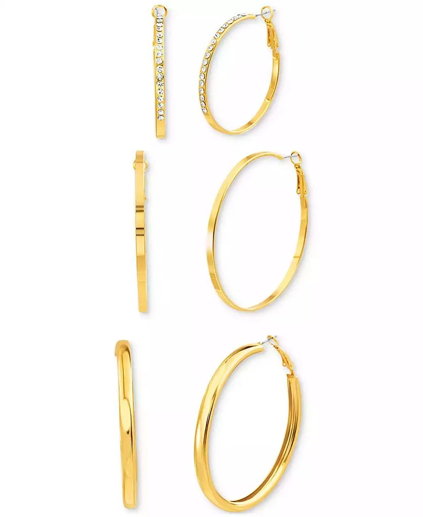 Kensie Gold-Tone 3-Pc. Set Hoop Earrings 1