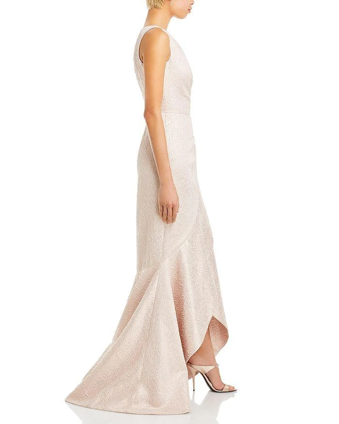 Teri Jon Metallic Jacquard One Shoulder Mermaid Gown 5