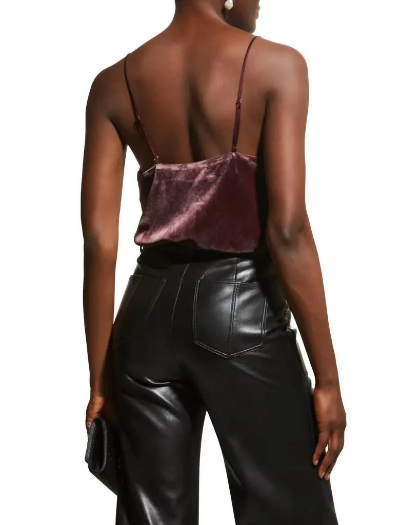 Cinq a Sept Callalily Velvet Cami In Red 4