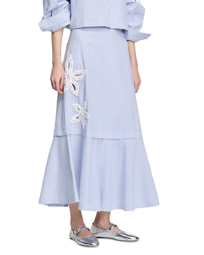 Sandro Embellished Cutout Maxi Skirt 1