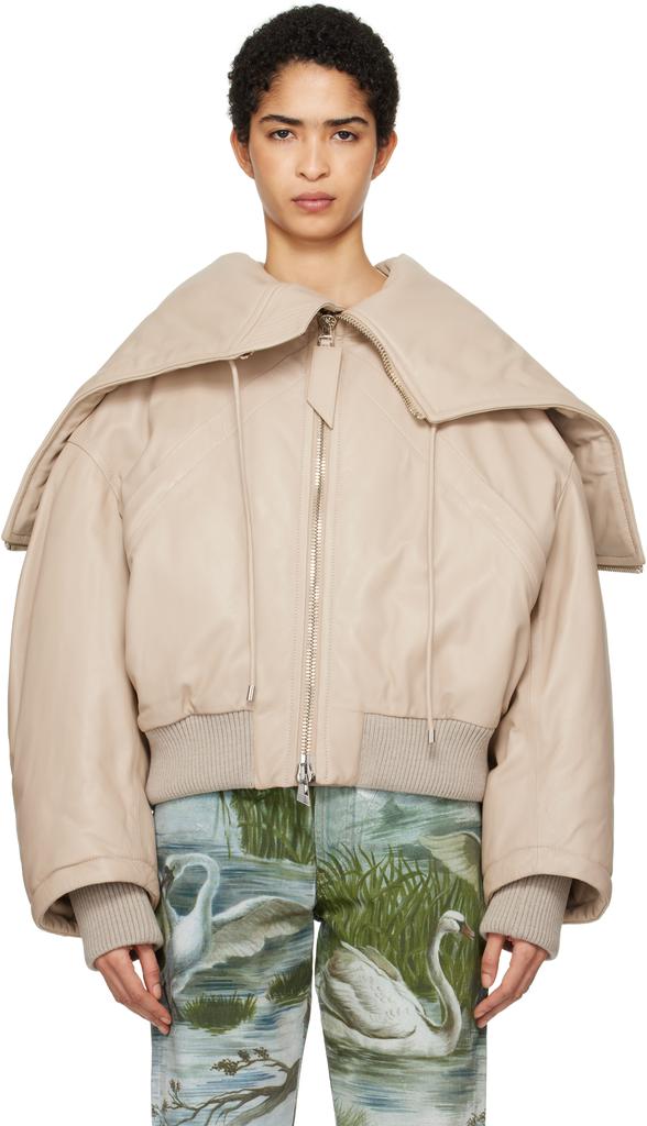 ジャケット The Attico Anya silver leather bomber jacket The Attico Anya silver leather bomber jacket - Jackets