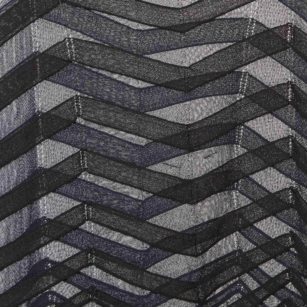 Issey Miyake Issey Miyake Navy Blue Chevron Jelly Knit Sheer Top S 3