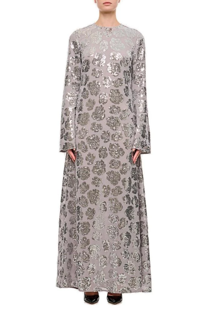 ROTATE Birger Christensen ROTATE Sequin Chiffon Maxi Dress from Cettire