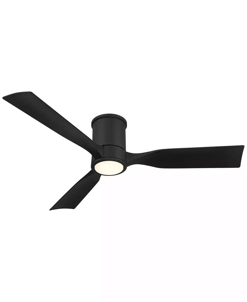 Casa Vieja 56" Keel Indoor Outdoor Ceiling Fan 3 Blade LED Light Remote Control Matte Black Finish Bedroom Hugger Damp Rated 7