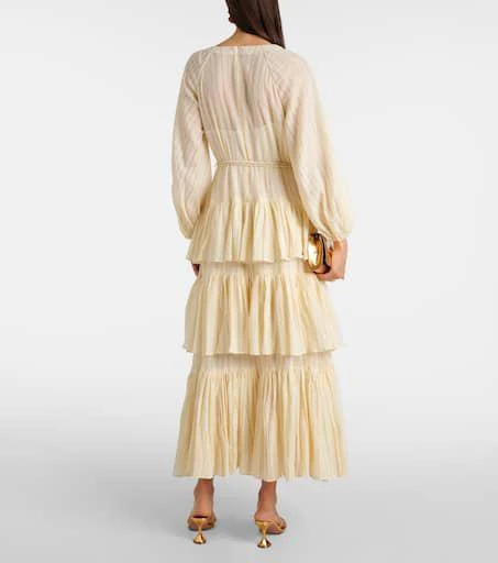 Zimmermann Waverly Tiered striped cotton-blend midi dress 3