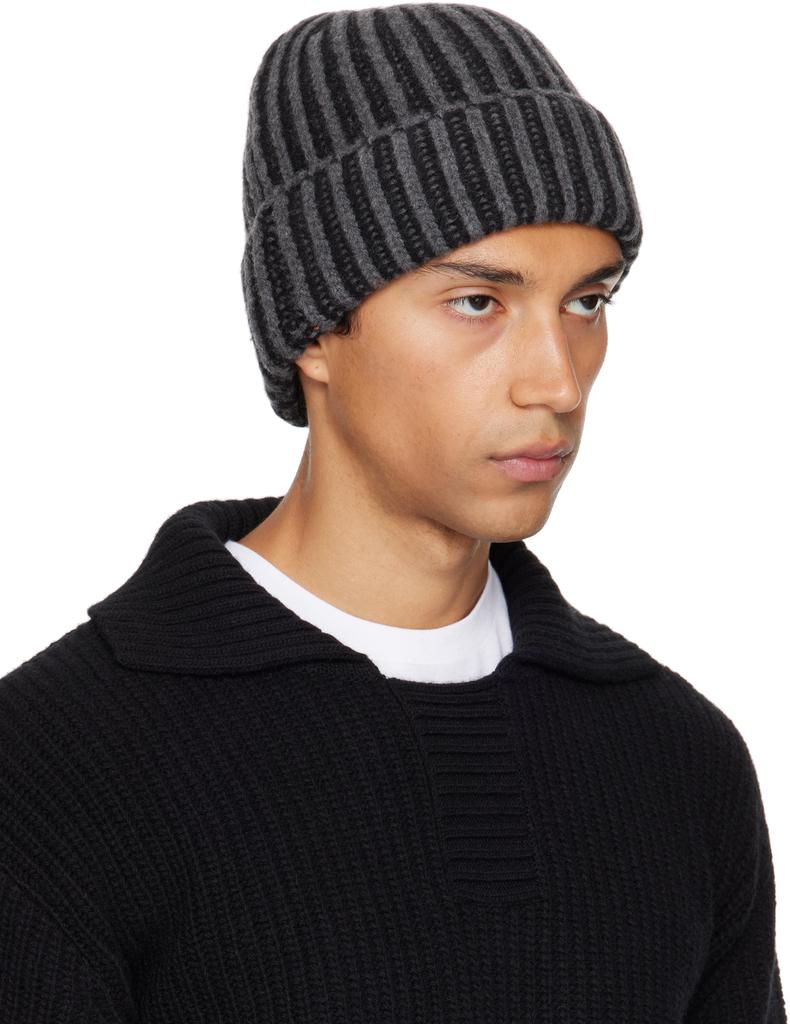 Shop Gray & Black Stage Beanie on Sale at BeyondStyle – Get 10