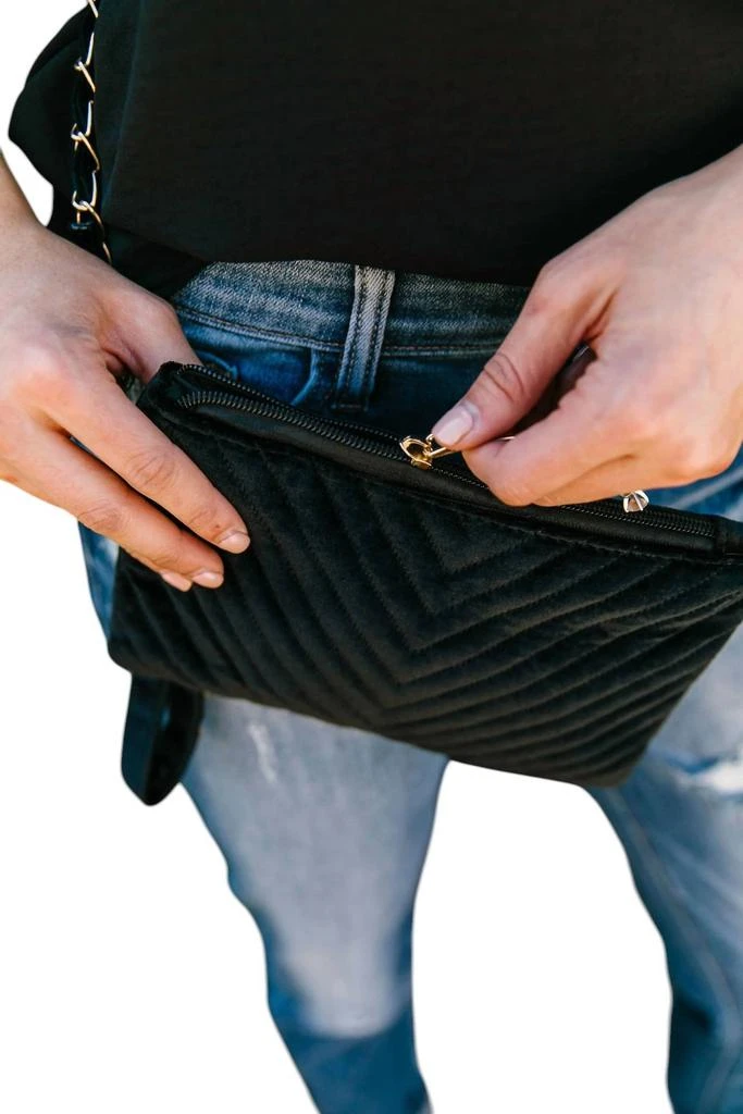 Justin & Taylor Justin & Taylor - Velvet Chevron Crossbody Bag 4