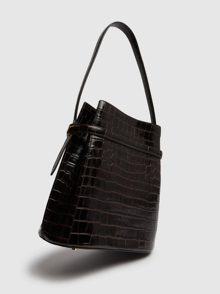 Totême Belted Croc Embossed Leather Bucket Bag 4