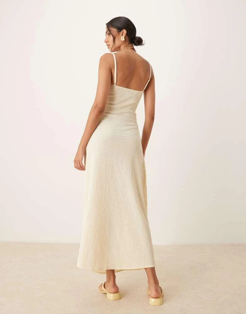 ASOS DESIGN textured cami drawstring ruched front midi dress in cream  On  Sale Now with Up to 75% Off | Discover Exclusive Deals & Savings at  BeyondStyle  Authentic ASOS Home|women
