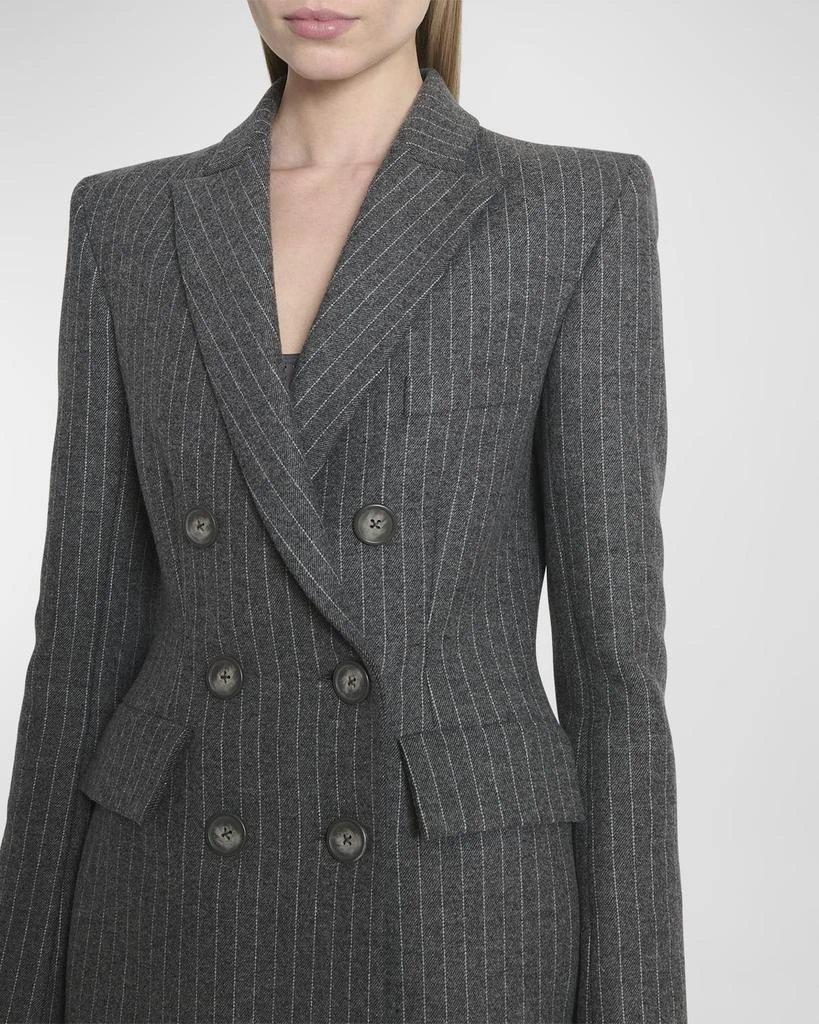 Alex Perry Wool Pinstripe Double-Breasted Fitted Blazer 5