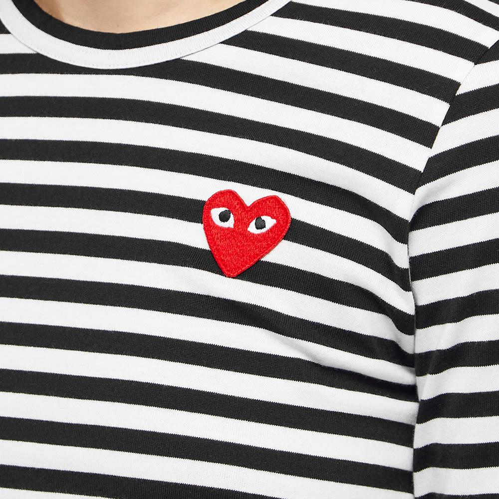 PLAY COMME des GARÇONS ストライプ 長袖カットソー L Comme Des Garçons Play ストライプ Tシャツ | ブラック