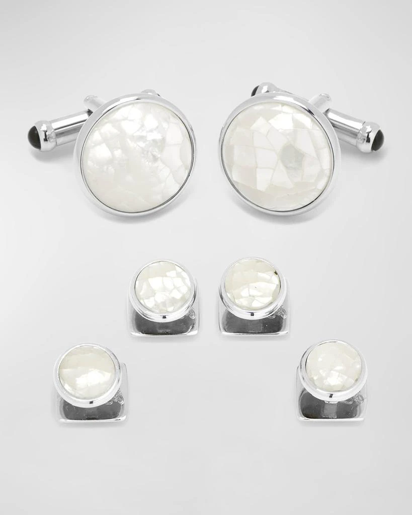 Cufflinks Inc. Men's Mosaic Mother-of-Pearl Cuff Link Stud Set 1