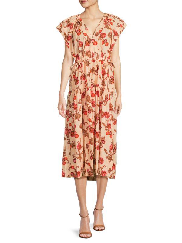 A.L.C. August Print Midi Dress