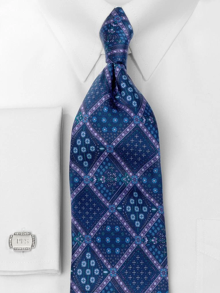 Paul Fredrick Medallion Printed Italian Silk Tie 2