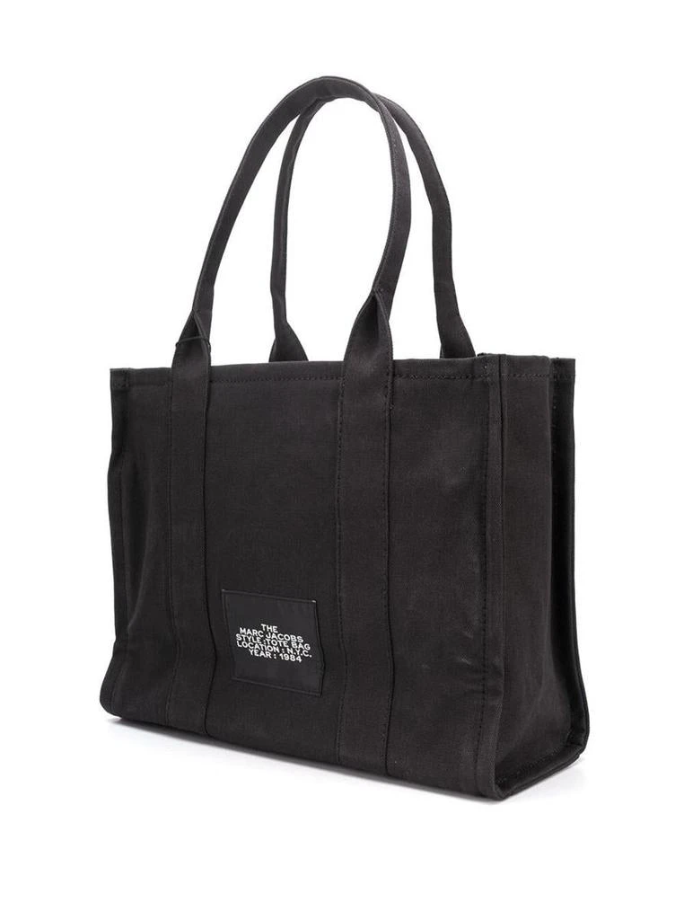 Marc Jacobs 'The Large Tote' Black Tote Bag With Contrasting Logo Print In Cotton Black Woman 2