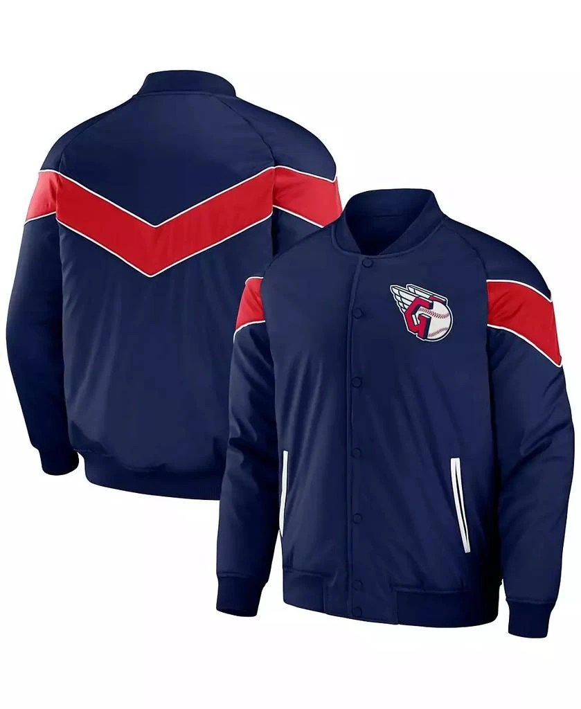 Fanatics Men's Darius Rucker Collection by Navy Cleveland Guardians Baseball Raglan Full-Snap Jacket 1