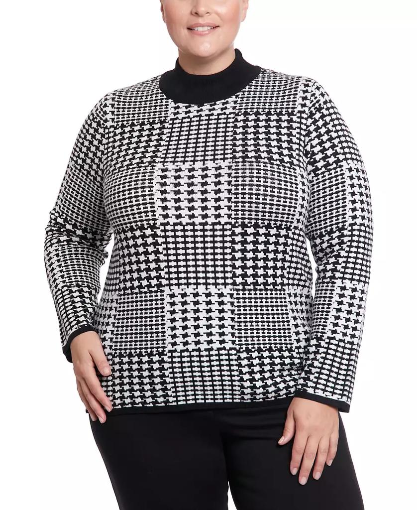 Joseph A Plus Size Long Sleeve Mock Neck Sweater
