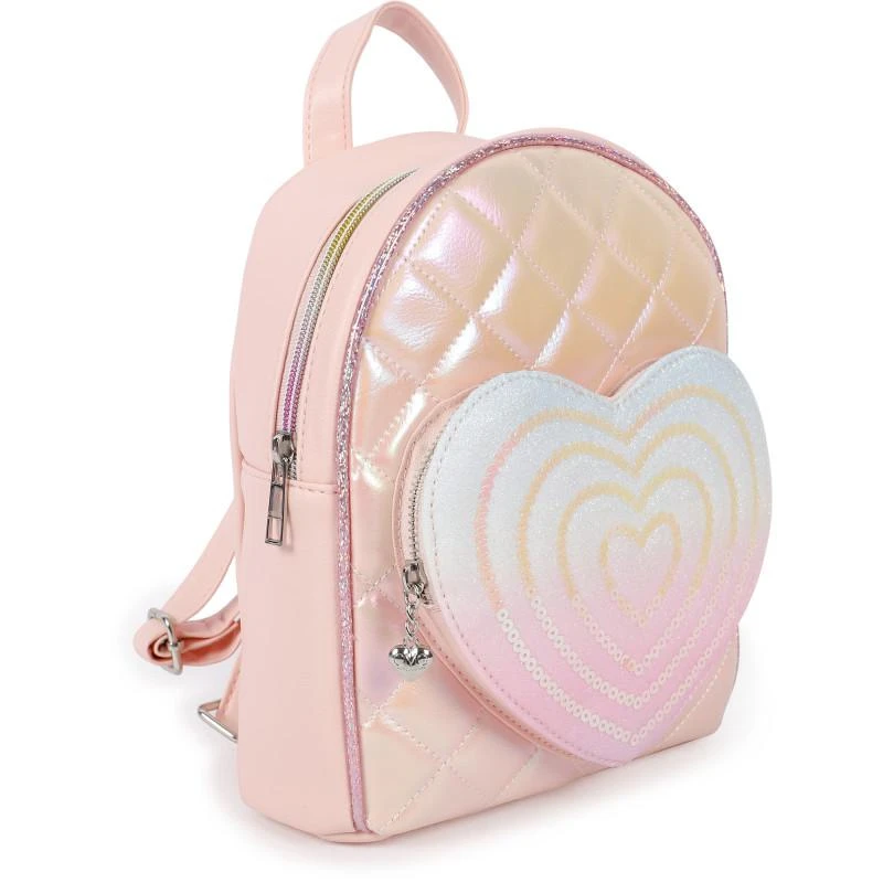 OMG! Accessories Heart pocket mini backpack in pink 2
