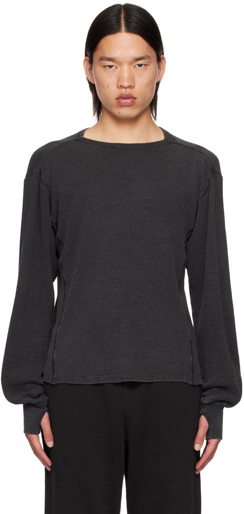 thermal long sleeve washed black – entire studios