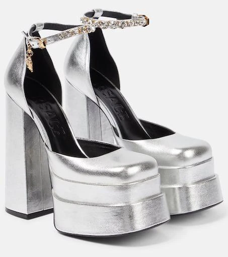 Versace Medusa Aevitas leather platform pumps 1