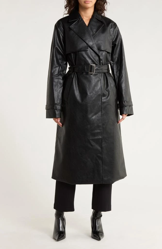 AREA Riana Faux Leather Coat