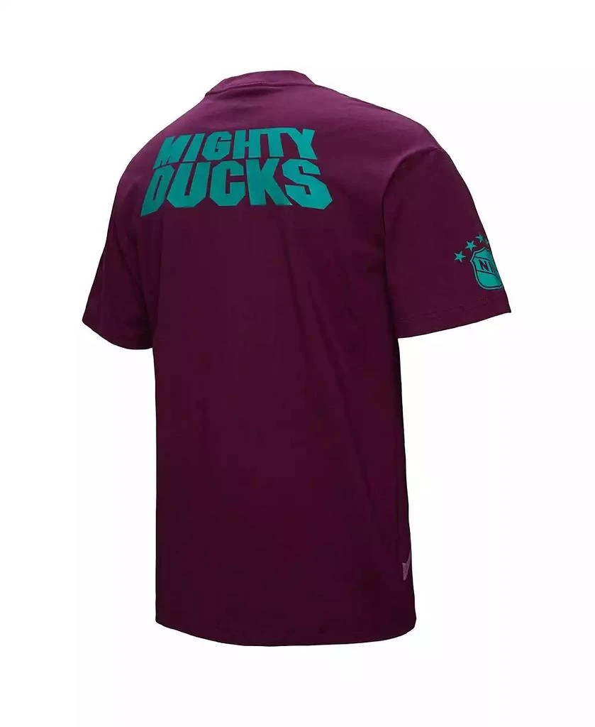 Mitchell & Ness Men's Teemu Selanne Purple Anaheim Ducks Ultimate Player Vintage Logo T-Shirt 3