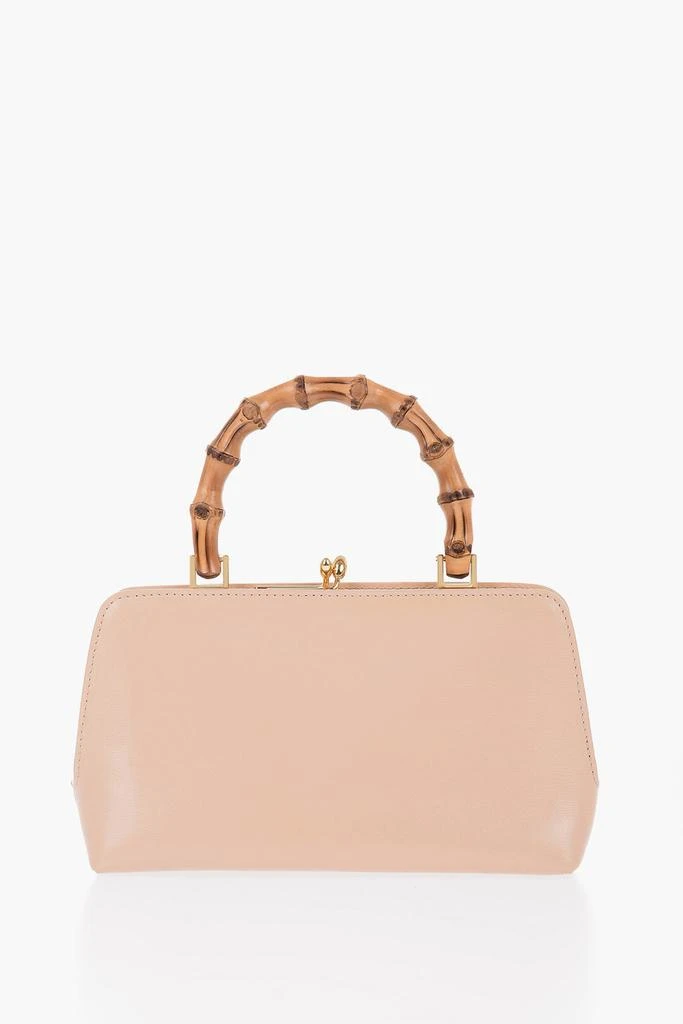 Jil Sander Bamboo Handle Leather Handbag With Clip Clap Closure 2