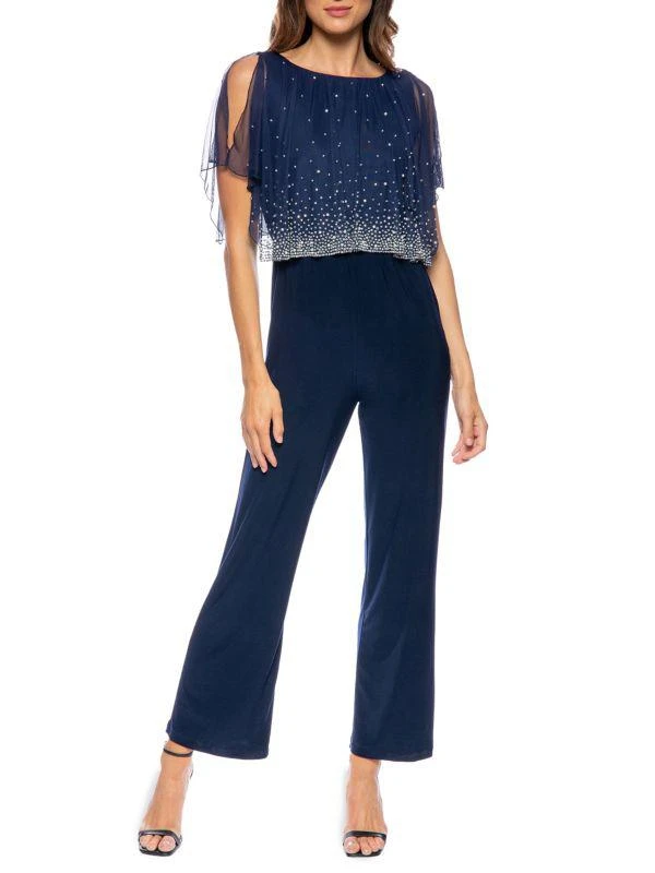 MARINA Embellished Cape Jumpsuit 1