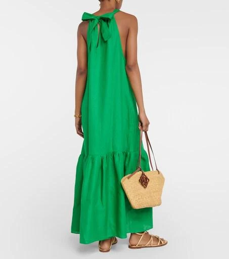 dress lace ups Ellen Lace-Up Halter A-Line Midi Formal Dress