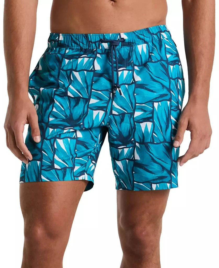 Original Penguin Men's Agave-Print Tile Swim Shorts 1