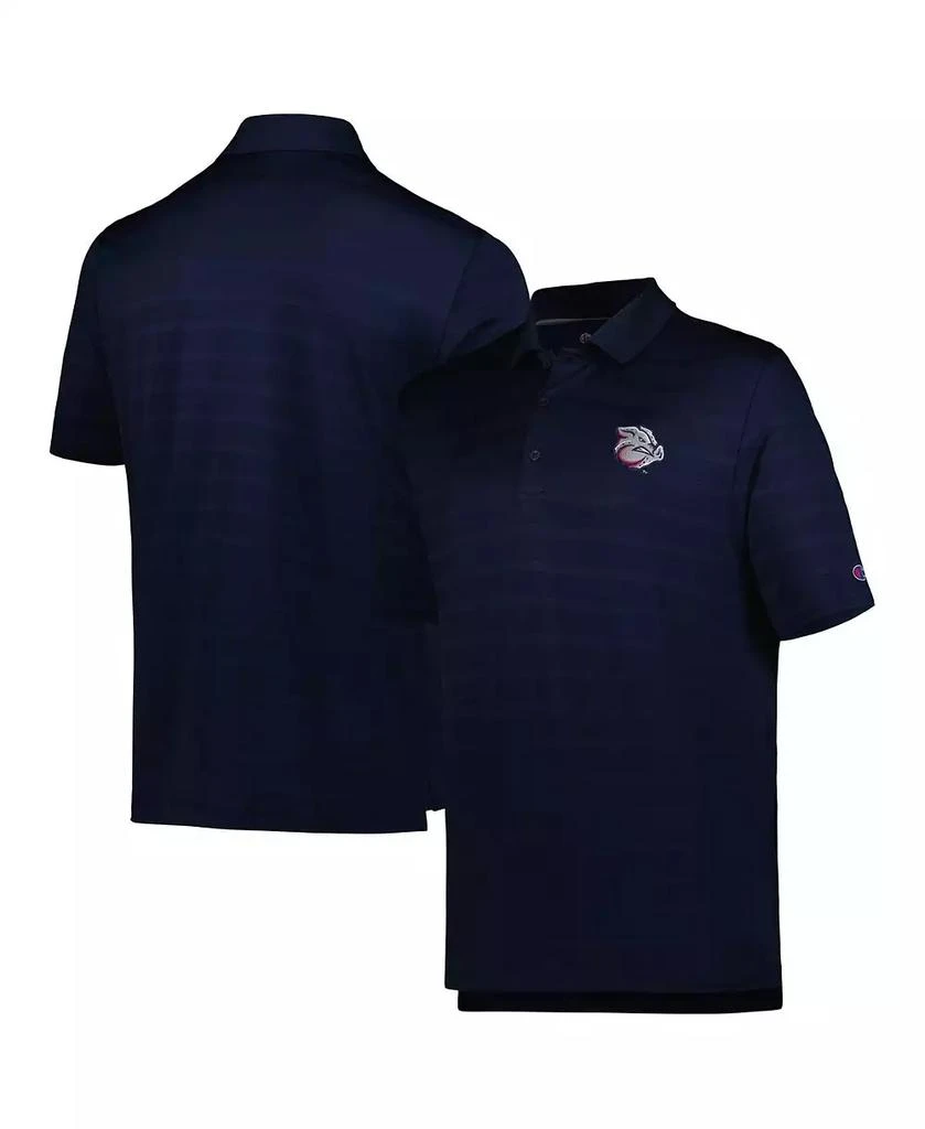 CHAMPION Men's Navy Lehigh Valley IronPigs Textured Solid Polo Shirt 1