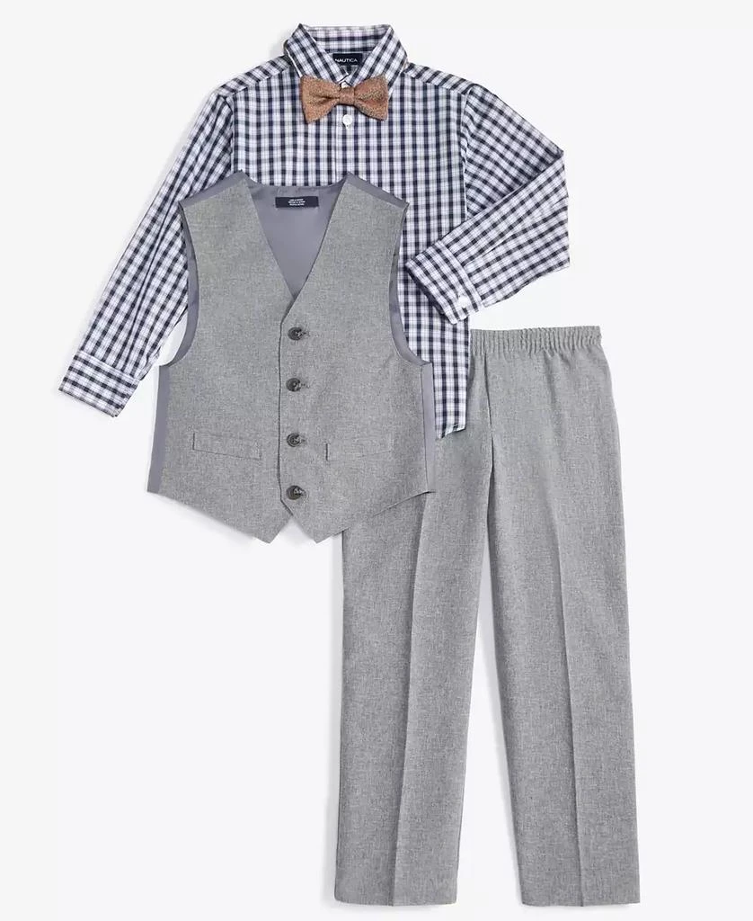 Nautica Toddler and Little Boys Silverware Heather Poplin Vest Set 6