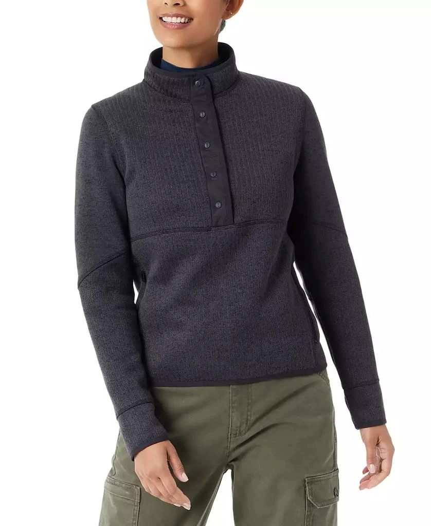 BASS OUTDOOR Women's Mixed-Media Mock-Neck Sweatshirt 1