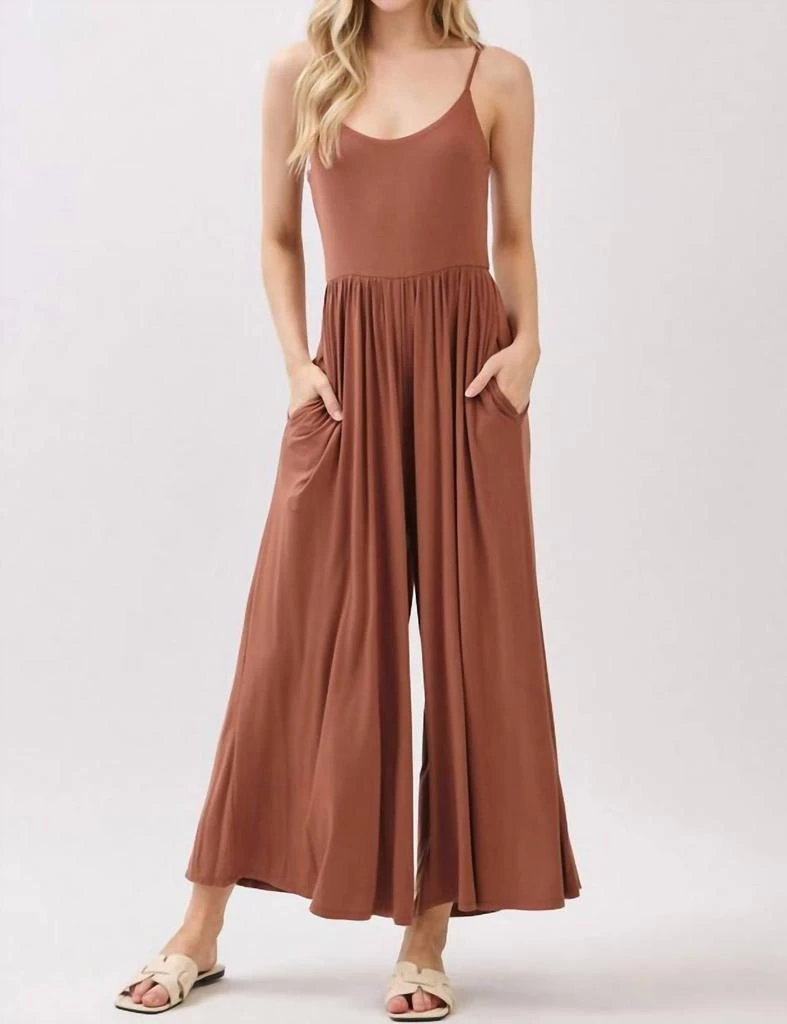 FINAL TOUCH Final Touch - Final Touch Cropped Wide Leg Jumpsuit